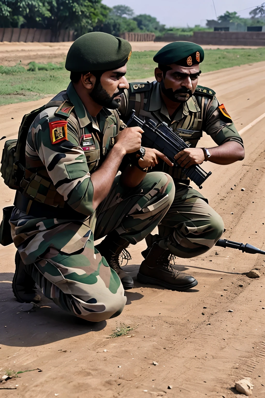 Indian Army confront Pakistan army