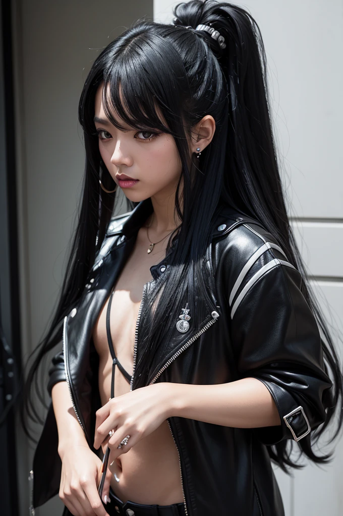 Create a funk pop of one with long black hair and black clothes