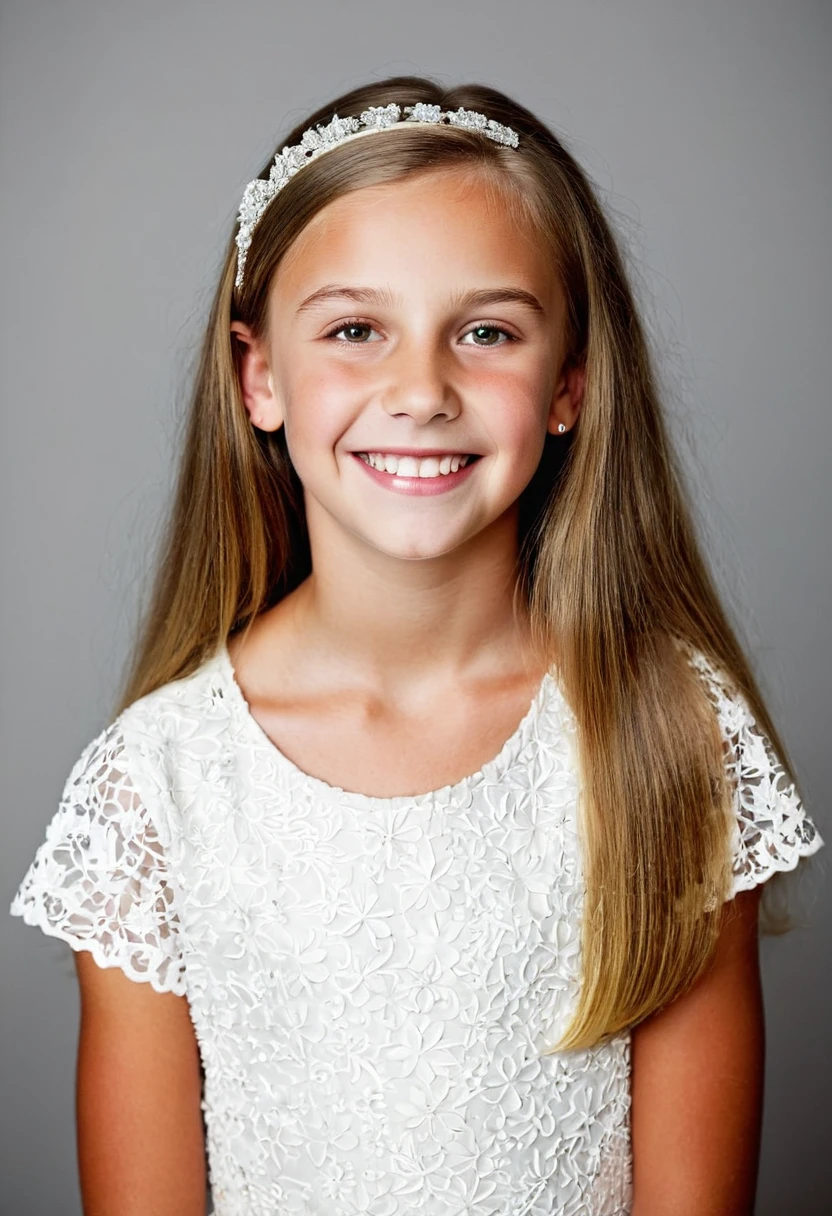 10 year old white girl, doing a cute pose