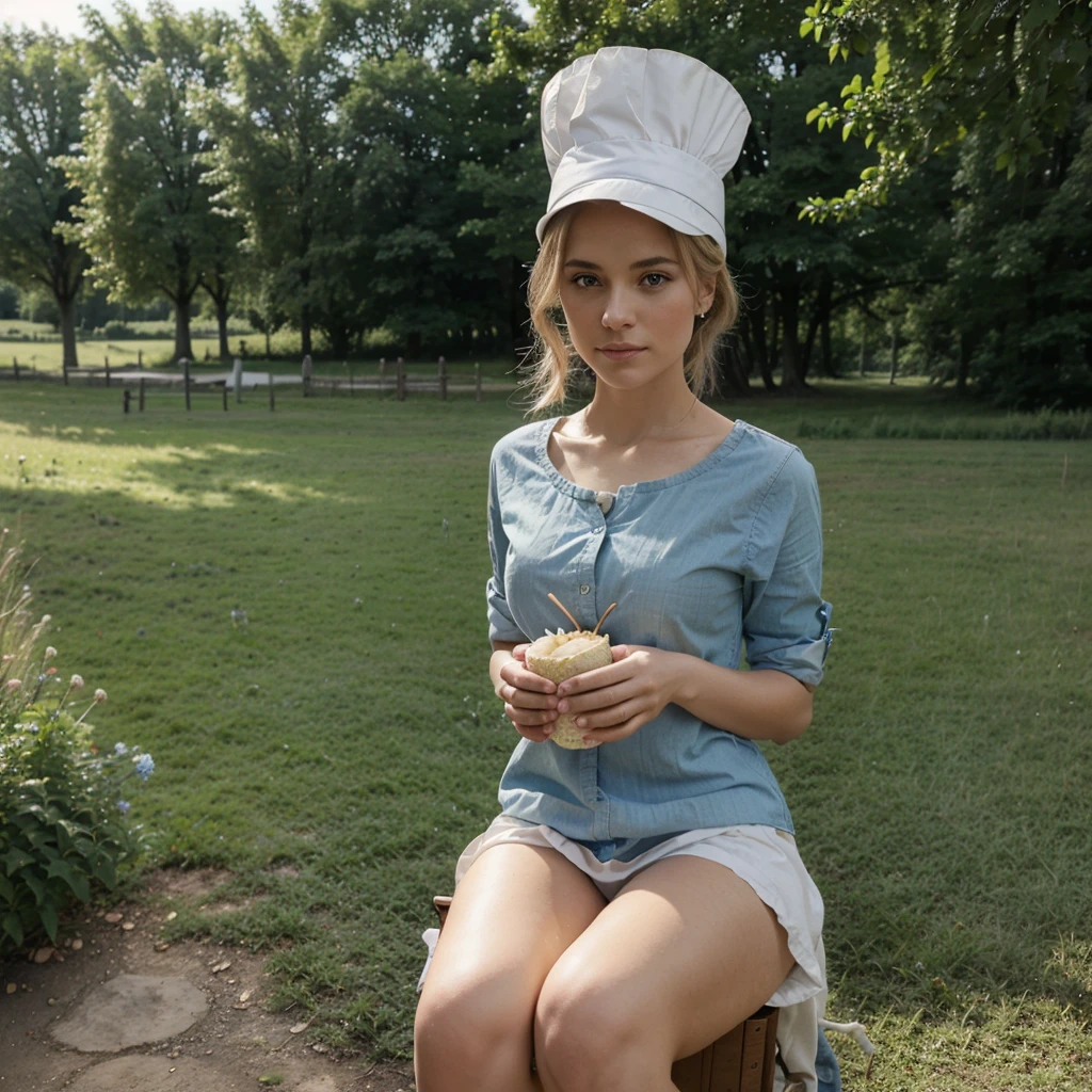 belle blonde assise sur une couverture à carreaux dans un parc, (entourée de paniers de pique-nique et de nourriture fraîche, portant une tenue estivale et un chapeau de paille.), très détaillé, 21 ans, visage innocent, Cheveux ondulés naturels, yeux bleus, Haute résolution, chef-d'œuvre, Meilleure qualité, détails complexes, Très détaillé, Netteté, Peau détaillée, Réaliste skin texture, texture, Yeux détaillés, professionnel, 4k, sourire charmant, tourné avec Canon, 85mm, faible profondeur de champ, Couleur de vision Kodak, corps parfaitement ajusté, extrêmement détaillé, Photo_\(ultra\), photoRéaliste, Réaliste, Post-traitement, Détails maximaux, rugosité, vrai vie, ultra Réaliste, photoréalisme, la photographie, 8k euh, la photographie