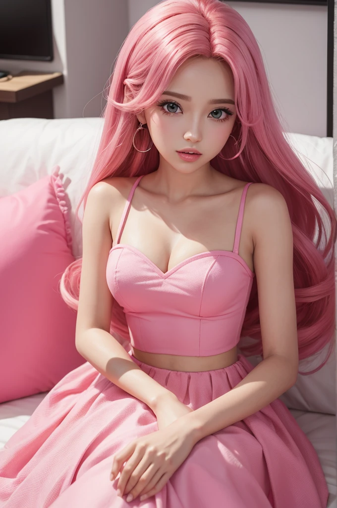 Jogo soulslike da Barbie com cores rosa 