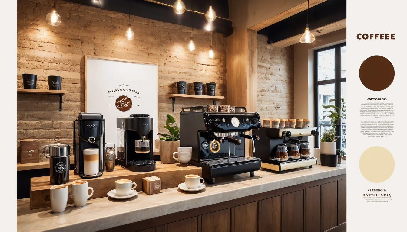 To create an impactful image for your coffee brand, it is important to consider some key elements that can attract attention and delight customers. Here are some suggestions for elements that can be included in the image:
Colors and lighting: Use a color palette that conveys warmth and sophistication. Shades of brown, gold, and cream are common for coffee brands, but don't hesitate to add pops of bright color to stand out. The lighting should be soft and inviting, highlighting the product.
Product focus: Showcase coffee in an attractive way, whether in a steaming cup, fresh beans or a well-designed package. Make sure the coffee is the protagonist of the image.
Atmosphere: Create a setting that resembles a pleasant coffee drinking experience. It could be a welcoming environment like a charming café, a well-decorated kitchen or an outdoor space.
Textures and details: Include elements that highlight the quality and authenticity of your coffee, such as whole beans, coffee grounds, and accessories such as coffee makers and elegantly designed cups.
Humanization: Adding people enjoying coffee can create an emotional connection with the customer. Images of people smiling, relaxing or socializing while drinking coffee can be very effective.