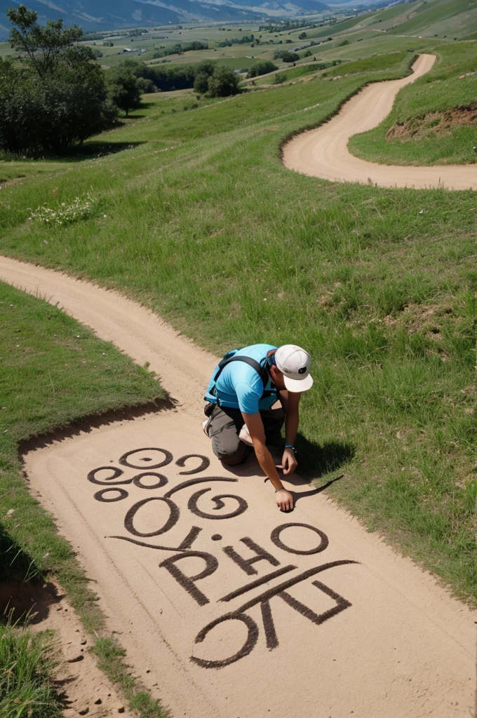 Writing the Porosh name in a hill