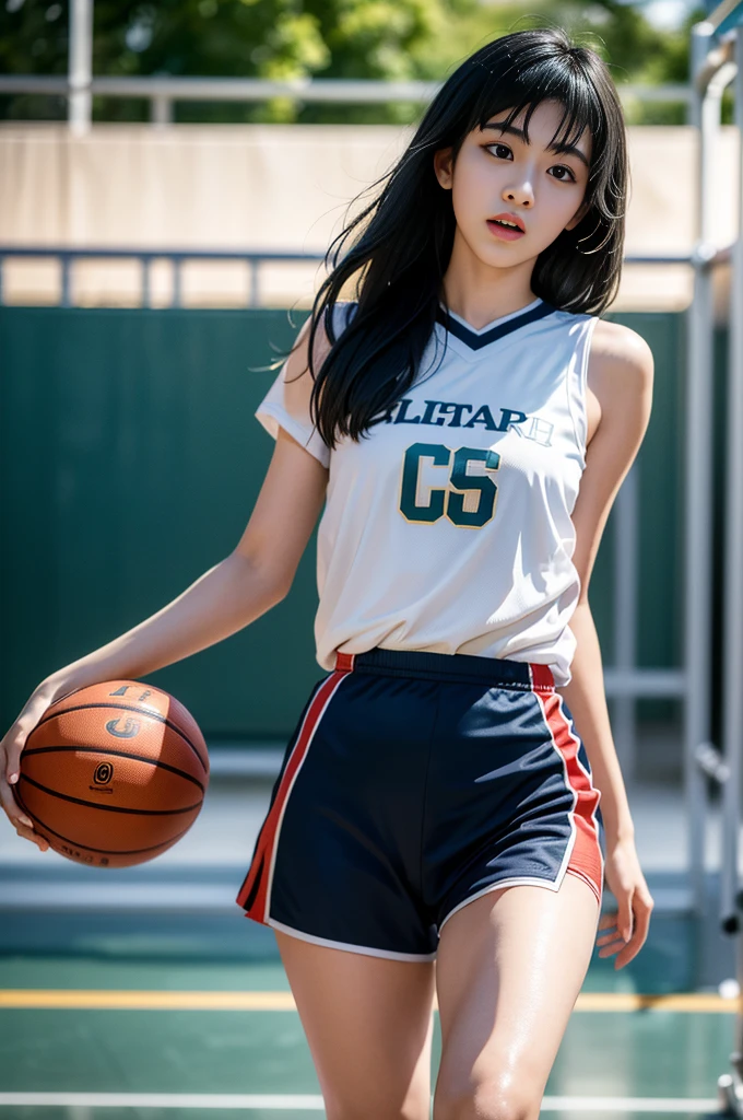 (8k, best quality, masterpiece:1.2), (realistic, photo-realistic:1.37), ultra-detailed,best quality, ultra high res, professional lighting, photon mapping, radiosity, physically-based rendering, cinematic lighting, basketball court,depth of field, sharp focus,sunbeam, good composition,(bokeh:1.2) 1girl,solo,(full body), (closed mouth),beautiful detailed eyes, pose, narrow waist,basketball uniform, black hair,messy hair,long hair floating in wind,(ulzzang-6500:1.2)
mix4, hiqcgbody, nsfw