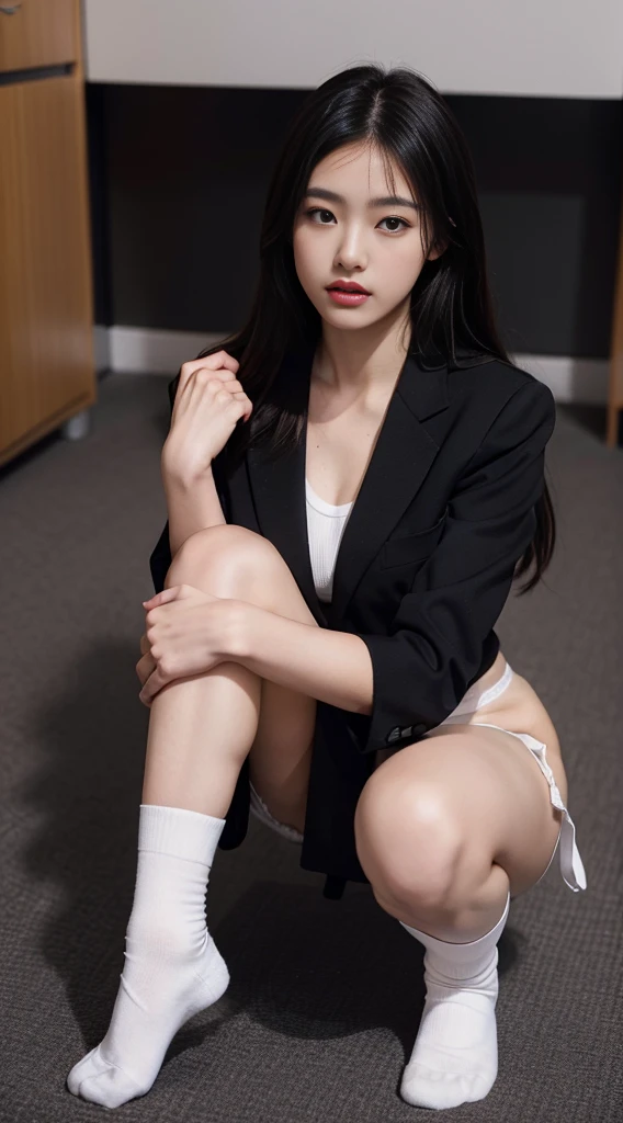 LAHO Beauty。Very sexy、Office lady with strong sexual desires。29year old office lady、Spread-legged pose。I love sex、Sexy pose with mouth half open。The beauty of a suit、Cool beauty with big breasts that bulge out of her undershirt、career woman、Japanese Beauty。The button on her chest is about to come off、ulzzang-6500-1.1(RAW Photos:1.2)。
(Photorealistic)、(Genuine:1.4)、(Peace Fly)。A calm-looking woman wearing a checked vest。
Large Bust Body Type。Miniskirt with exposed thighs。The legs are plump。(Ultra-realistic white Nike socks、The NIKE logo is visible:Bold pose showing white panties、White panties have stains:1.2)。Japanese Goddess、Wearing black high heels、Sexy gaze in white socks。((Full Body Shot:1.16))。Highlighted with knee-length socks featuring the Nike logo。Black Nike logo on socks。Wearing black high heels、常にBlack Nike logo on socksが1つ見えます。
Two pairs of perfect stinky feet、Beautiful hands and feet、Changing in the locker room、Ultra-realistic skin texture、Shiny skin。
Trying to make me sniff her stinky socks