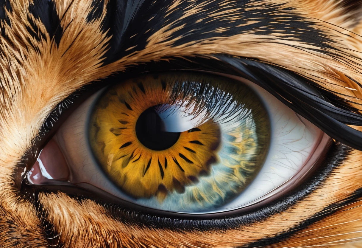 an image of an archer, within  an iris of a feline eye  high details, best quality, 16k, [ultra detailed], masterpiece, best quality, (extremely detailed), dynamic angle, full body shot, 