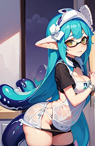 Splatoon,Embarrassed,?????,Squid Girl,apron,???????????