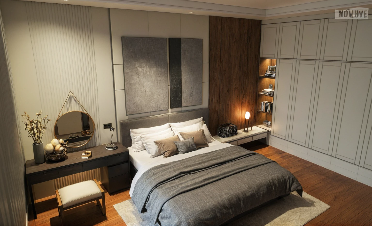 Photo brute,head of'artwork, High quality, best quality, authentique, great detail,
interior, To l'interior, style de chambre moderne
, (day light:1.1), couleur vive, (realistic:1.2),