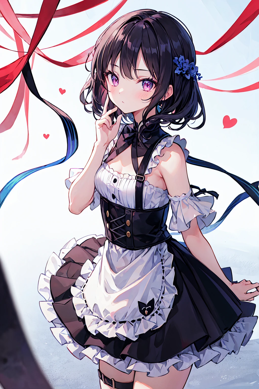 Highest quality,Detailed Background,girl,Black Hair,Small breasts,beauty,8K High Resolution,