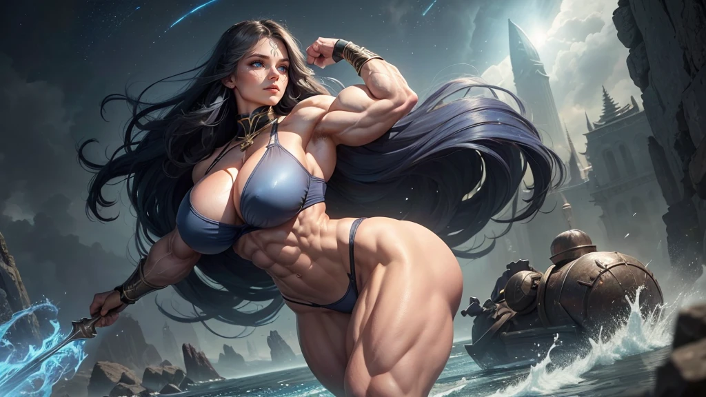 (((((1 girl))))), black hair, yellow eyes, very long hair, ((((((muscular)))))), tall, pale skin, ((bra and panties)), (solo), from behind, big ass,Asgard，Valkyrie，Lady Knight，anatomical correct，epic fantasy digital art，tmasterpiece，8K，high-definition resolution，detailed drawing，high qulity，, Epic composition,8K、top-quality、An ultra-high picture quality、ultra-detailliert、animesque、Ultra-realistic flesh feeling、portlate、full bodyesbian、Sexy beauty、Crab crotch、piece、Cross-eyed、Put out the velo、Super High Leg、The skin is sheer、arms in arms、Raising the chest、Water running through the skin、collarbone visible、Long blue hair、Blue eyes、shinny skin、Very gigantic-breasts、ample breasts、extremely big ass、shinny skin 、The background is a fantastic meteor shower, ((NSFW)), (((accurate anatomy))), ((wide hips)), (((Huge breasts))), ((long legs)), (((Massive Female Bodybuilder))), ((((Muscular Legs)))), (((((Huge Muscles))))),(((((1 girl))))), black hair, yellow eyes, very long hair, ((((((muscular)))))), tall, pale skin, ((bra and panties)), (solo), from behind, big ass,Asgard，Valkyrie，Lady Knight，anatomical correct，epic fantasy digital art，tmasterpiece，8K，high-definition resolution，detailed drawing，high qulity，, Epic composition,8K、top-quality、An ultra-high picture quality、ultra-detailliert、animesque、Ultra-realistic flesh feeling、portlate、full bodyesbian、Sexy beauty、Crab crotch、piece、Cross-eyed、Put out the velo、Super High Leg、The skin is sheer、arms in arms、Raising the chest、Water running through the skin、collarbone visible、Long blue hair、Blue eyes、shinny skin、Very gigantic-breasts、ample breasts、extremely big ass、shinny skin 、The background is a fantastic meteor shower, ((NSFW)), (((accurate anatomy))), ((wide hips)), (((Huge breasts))), ((long legs)), (((Massive Female Bodybuilder))), ((((Muscular Legs)))), (((((Huge Muscles)))))
