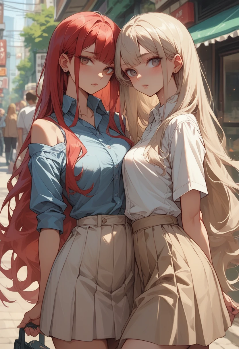 ８K、Very detailed、Semi-long hair of black color、Wear an off-the-shoulder white button-up shirt、Wear a beige trench skirt、Wear white pumps、Do a backflip、grassland、Japanese women