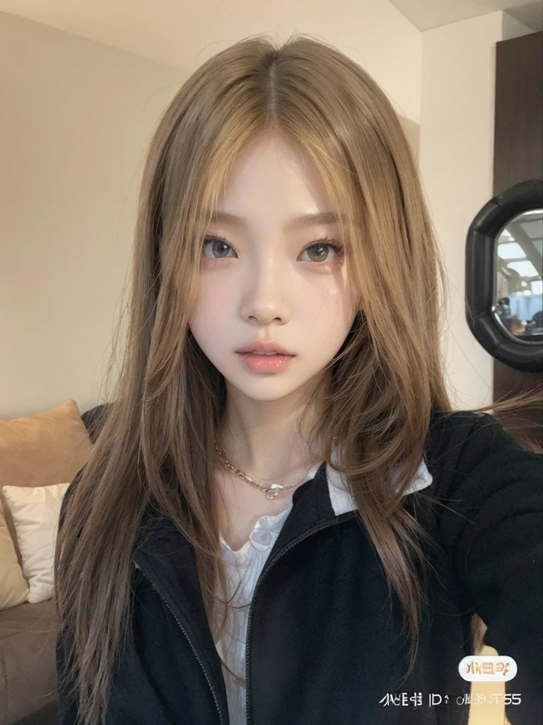 A close up of a girl with good skin, high quality, korean, ulzzang, Korean girl, blackpink, ulzzang girl, blackpink lisa, blackpink jennie