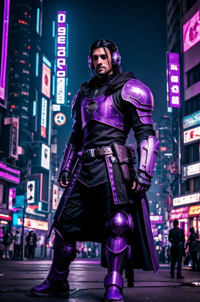 knight,cyberpunk,purple
