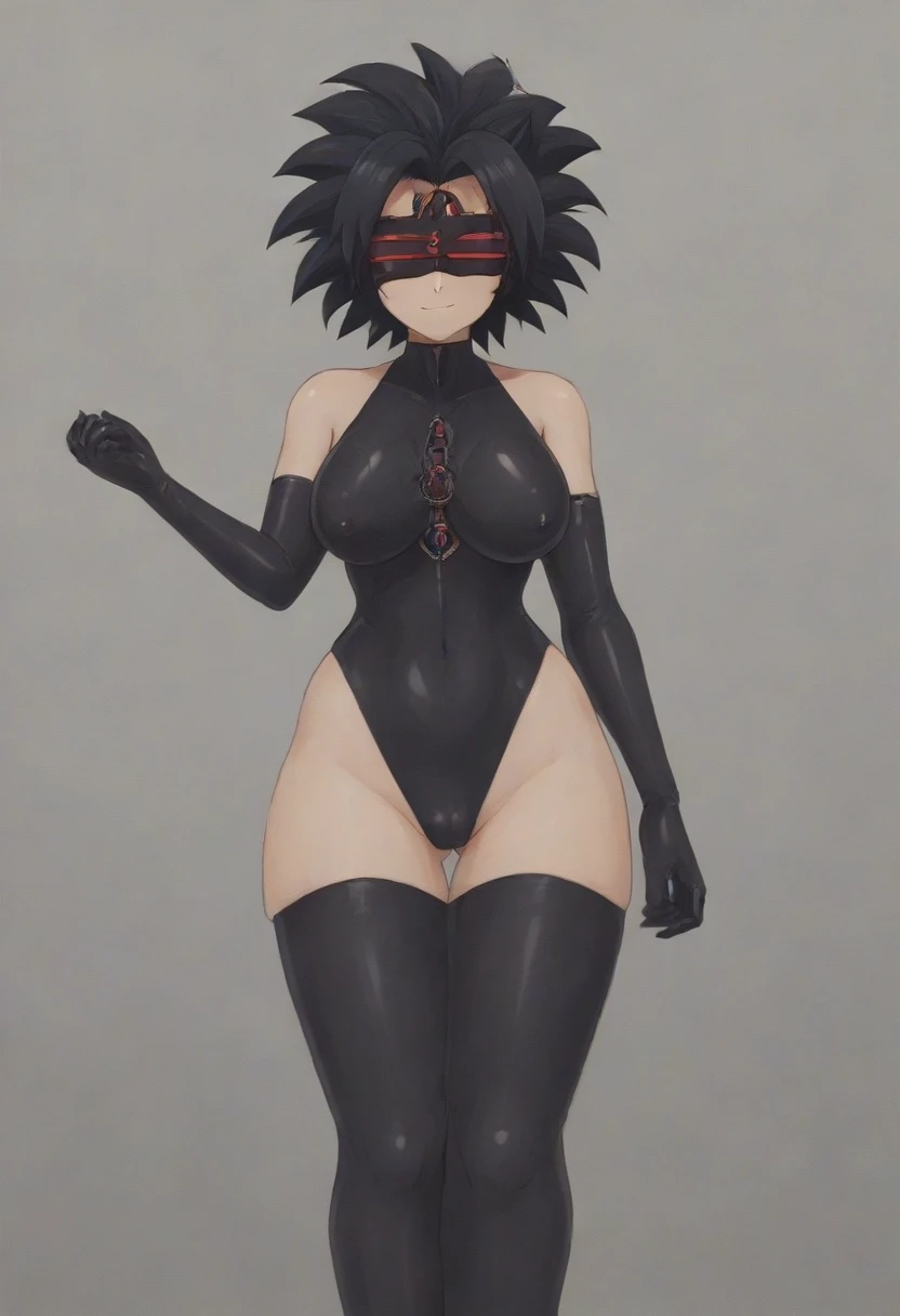 zPDXL, source_anime,
caulifla,
evil smile, evil, closed mouth,
latex princess, stomach cutout, bare shoulders, thighhighs,
standing, cowboy shot, evil visor, red visor, wire visor, 1girl,
laboratory,