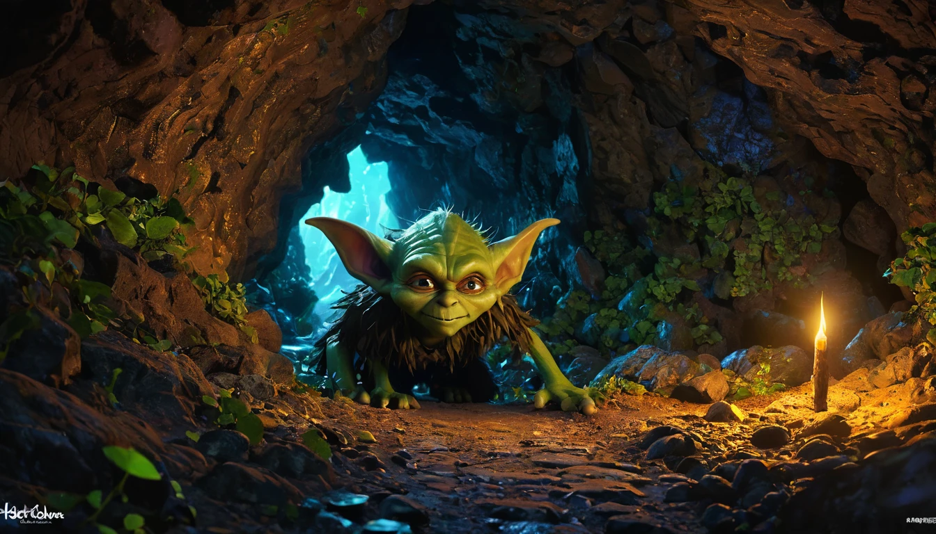 (anime, fantasy), (best quality, high resolution, depth of filed, HDR:1.2), (cave, stalagmite, goblin liar, small tunnel, isolated tunnel, dark tunnel: 1.5,), vibrant colors, spooky, enchanted, goblin totem, black magic atmosphere, extremely detailed, intricate, delicate, dark fantasy, bokeh, cinematic lighting, 8k, high quality