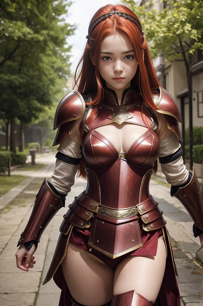 Teen girl, (1.4), 14 years old, perfect face, detailed face, detailed face, sakura,redhead, curvys, warriors, using sexy armor, roman armor, very small breats, sexy, lesbians, full body