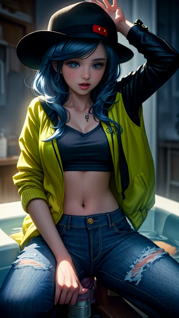 nsfw:1.5,((prostitute,vaginale,Sex,vulgarity,orgasm_face,hat,jeans,jacket,Special bath,prostitution)),((masterpiece:1.5,Best_quality:1.5,ultra_detailed:1.5)),((bionde_hair,blue_eyes,pale_skin))