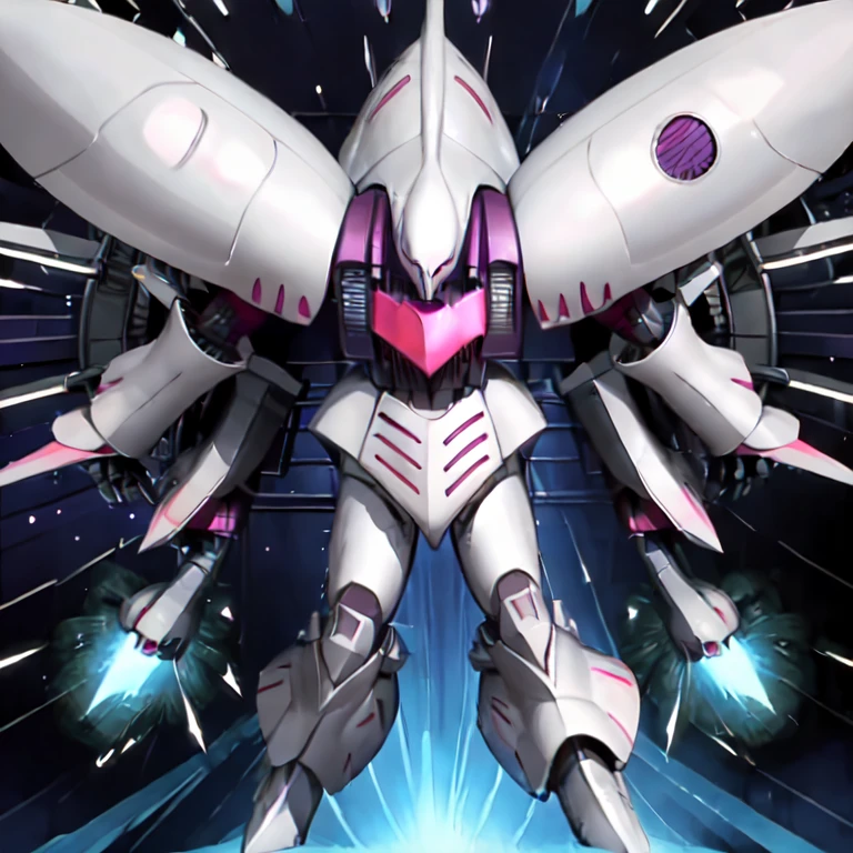 (Highest qualityのディテール:1.2, Realistic, 8K Ultra HD, High resolution、 Highest quality, Super detailed, 超High resolution) Cybele,1 Mobile Suit,Extremely delicate touch with attention to detail、Fierce space battles、Beams flying around、White aircraft color、Pink Eyes,Neodione,Real、A big explosion behind me、Equipped with Psycho Frame、 Huge 3D Model,8K,Complex,Very detailed,masterpiece,Side Lighting,High resolution,High resolution、The whole body is painted