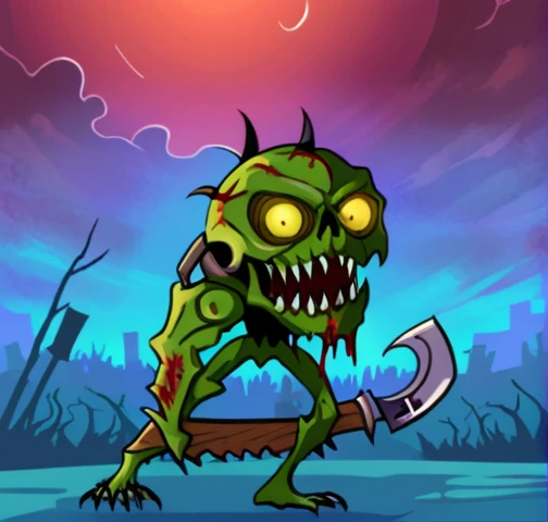 monster, zombie , fantasy weapon, game character