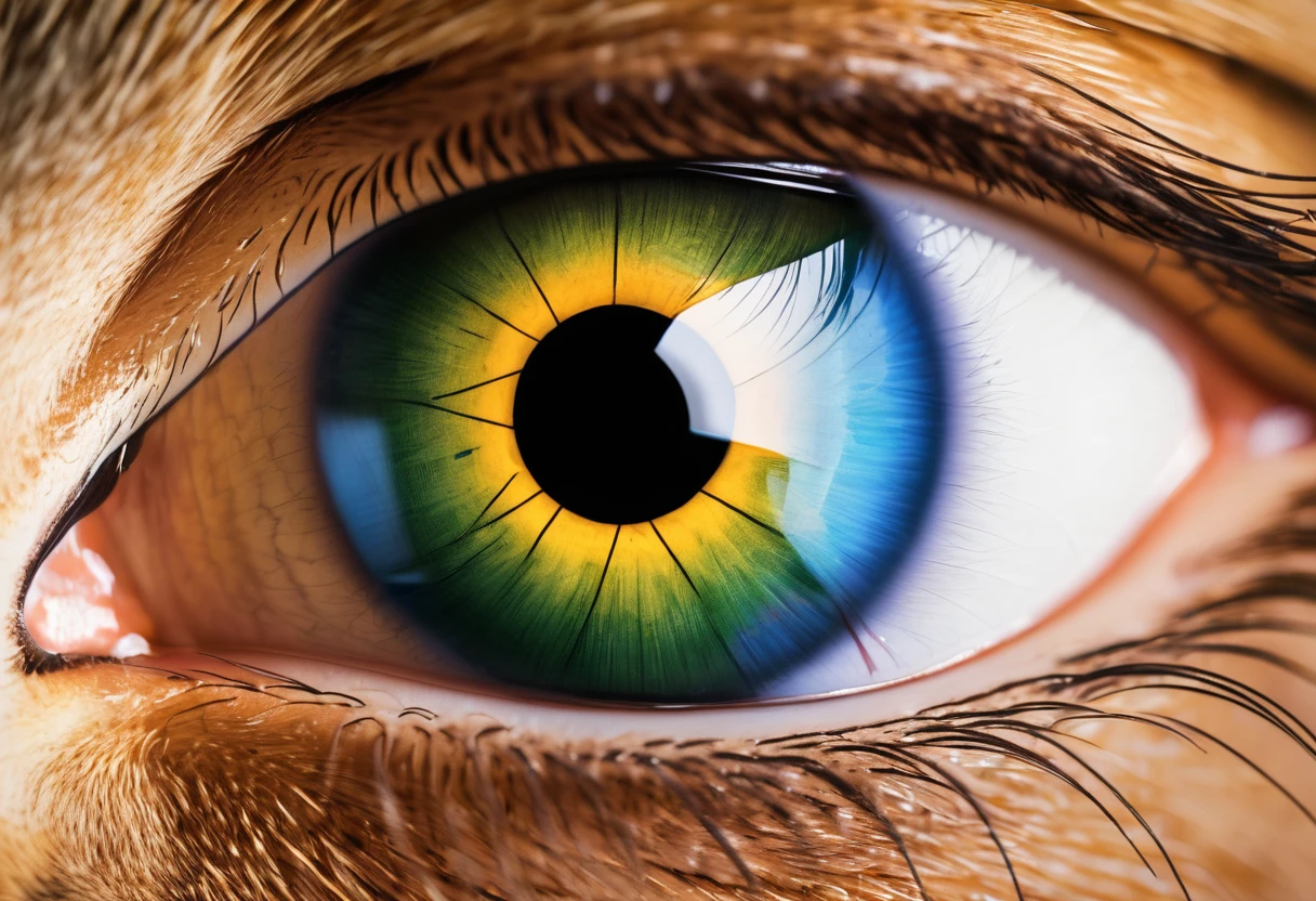 a picture of the (image of an archer: 1.5), reflected  within an iris of a feline eye  high details, best quality, 16k, [ultra detailed], masterpiece, best quality, (extremely detailed), dynamic angle, full body shot, 
