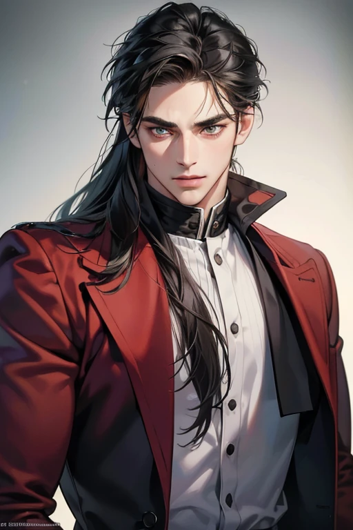 (best quality,4k,8k,highres,masterpiece:1.2),ultra-detailed,(realistic,photorealistic,photo-realistic:1.37),30 year old man,3 day beard,handsome anime,portraits,strong,masculine,dark hair,sharp jawline,mesmerizing eyes,perfectly styled hair,cool anime outfit,confident expression,vibrant colors,dynamic lighting, CEO and expression smile in love.