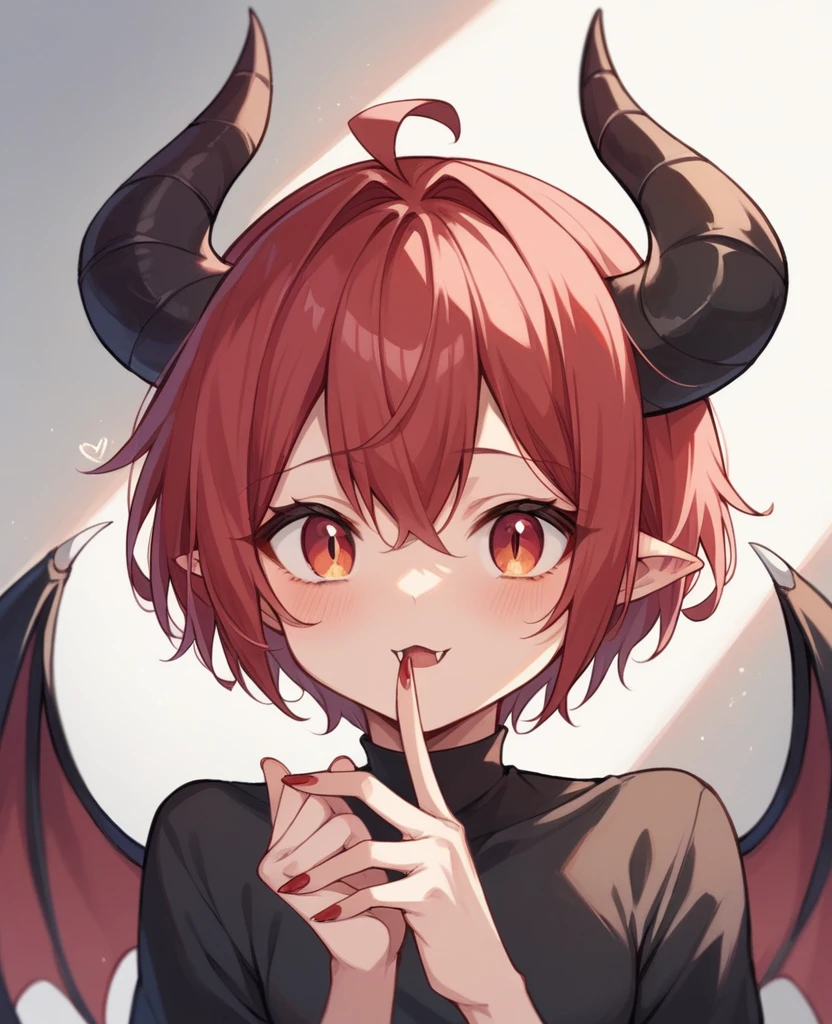 Red hair、Short Hair、boyish、cute、Succubus、horn、Devil's Tail、Having sex with multiple men、Cowgirl、Cross-section of the vagina、Small breasts、Showing her boobs、Nipples are visible、Handjob、Drinking semen、Licking a dick、Cheeky look、My body is spasming、Squirting、bed、