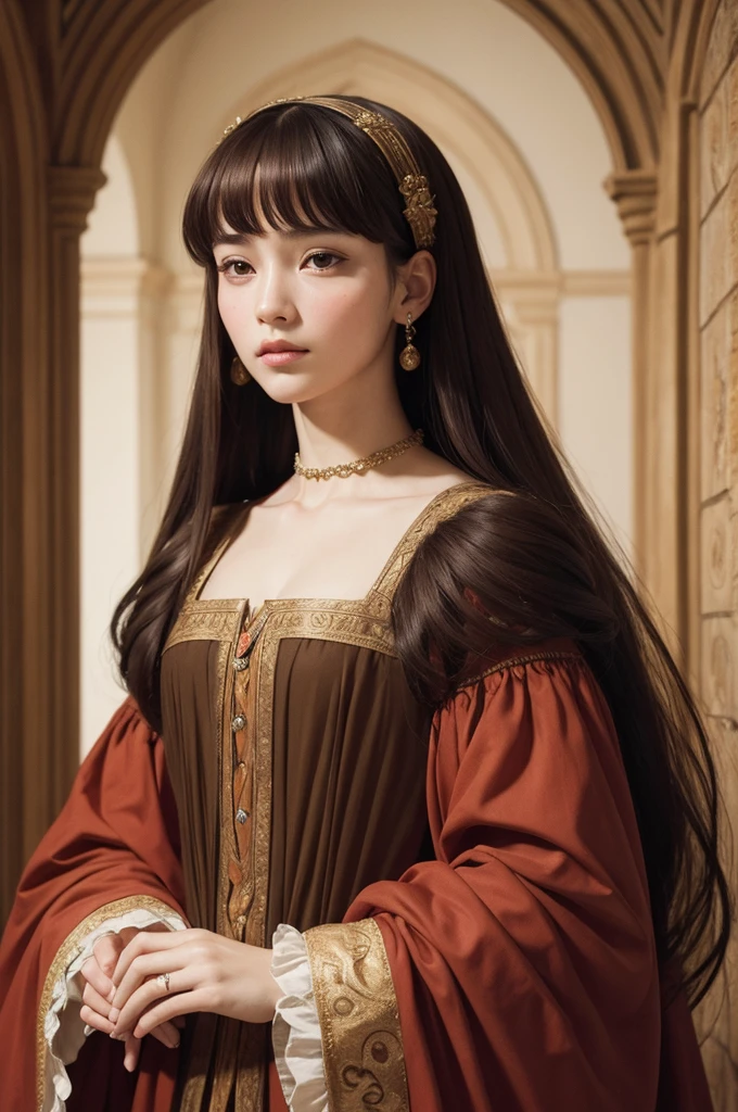Renaissance style woman with bangs