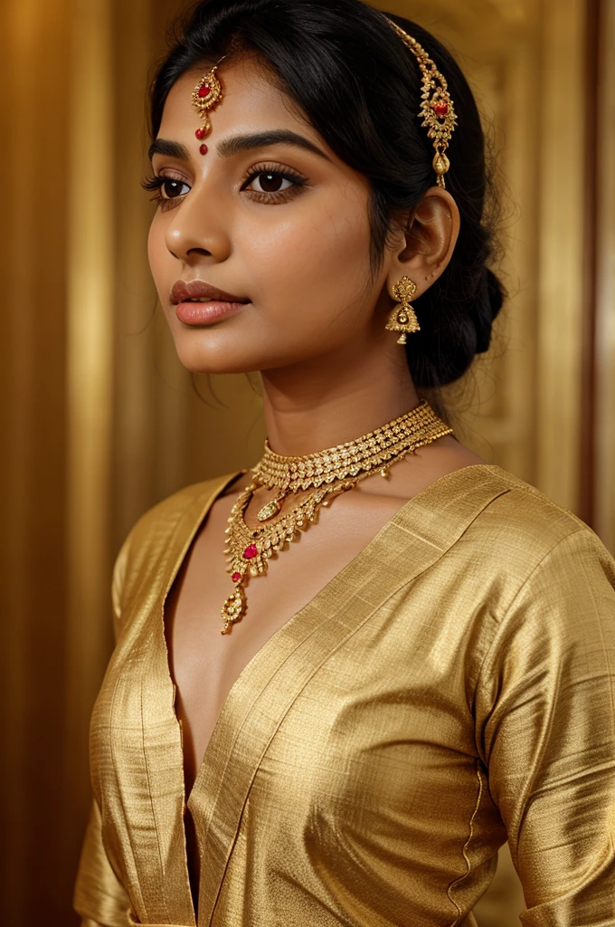 Neck of an Indian girl which featuring a mangalsutra with the name "Devasurya"