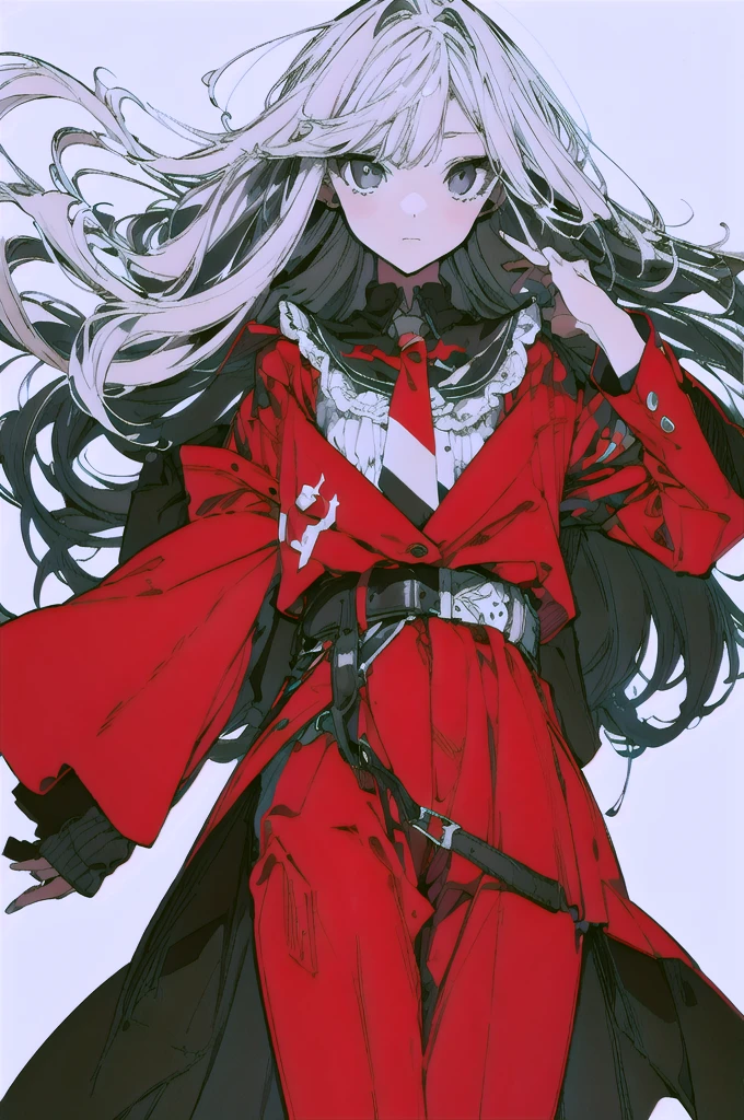 leaning back with hands out in the air,girl、high school girl、(masterpiece, highest quality, official art:1.2), (flat color:1.5),(colorful),looking at the viewer,1 girl,alone, white background, ,(2D:1.5) ,NSFW