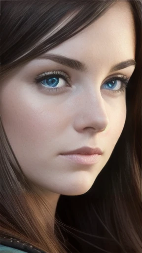 Young Irish woman focus on face