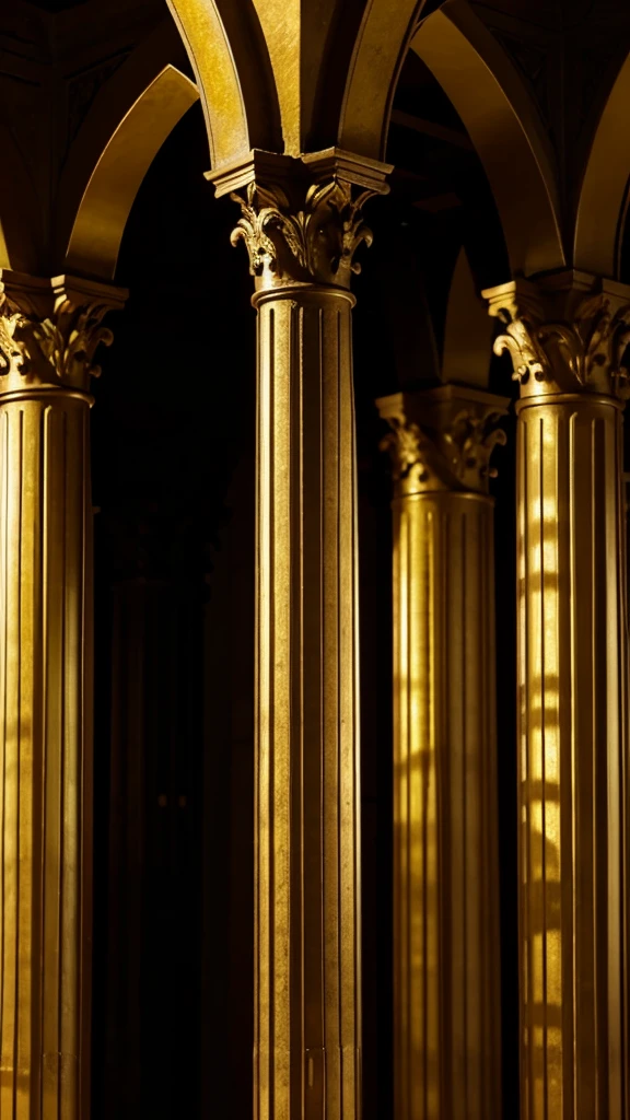 Medieval pillars, only in black and gold colors