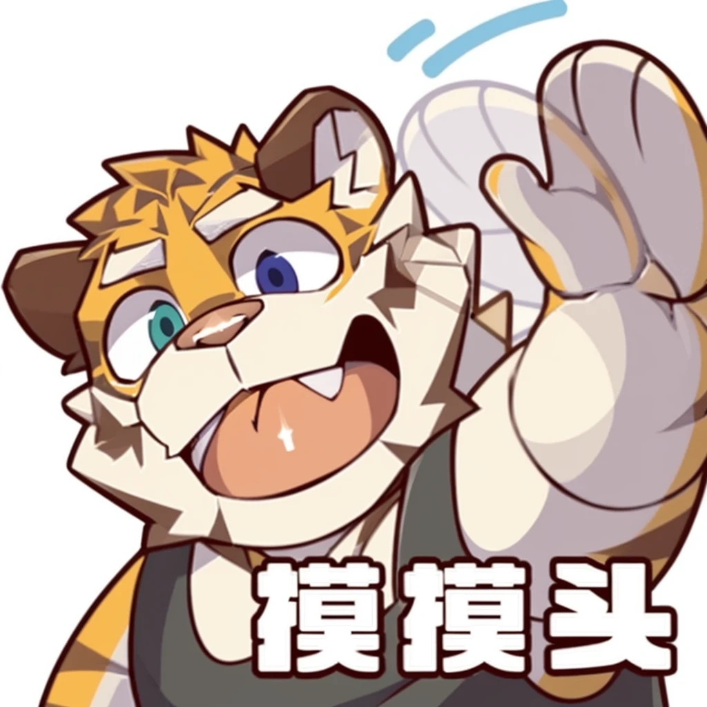 Male tiger beastman in blue pajamas lying on the sofa,Upper chest open,Behind me is an open window,The sunlight coming in