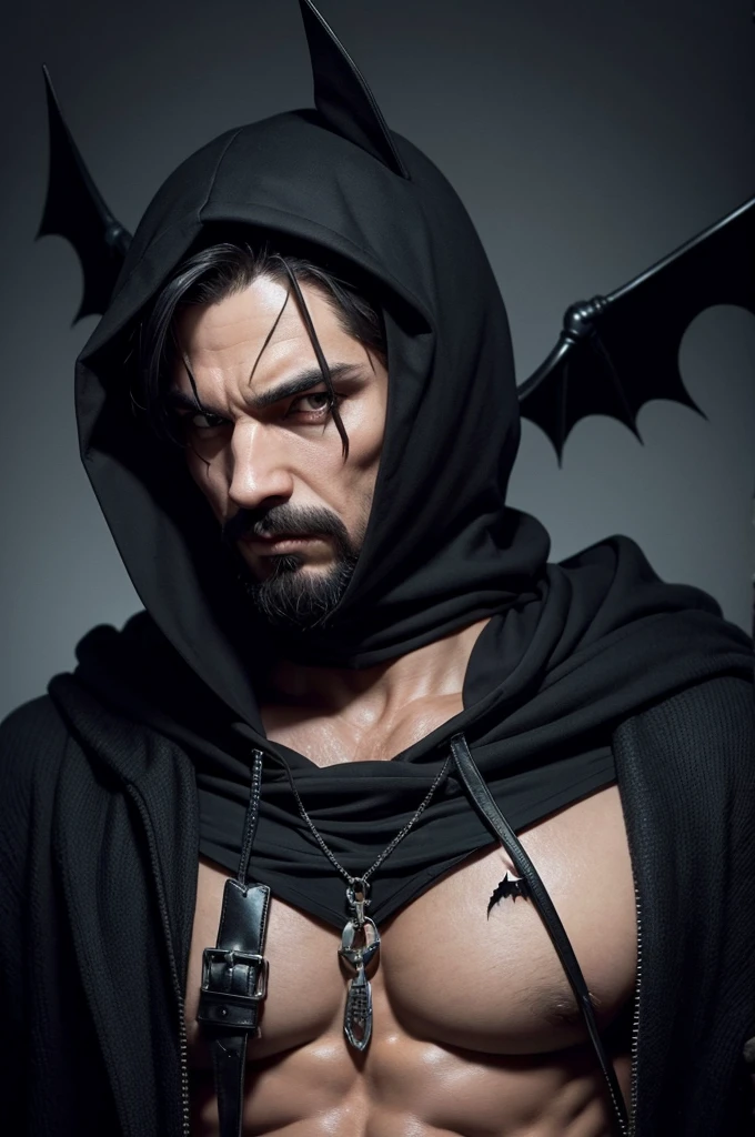 naughty man + skullish + bat wings but black hood