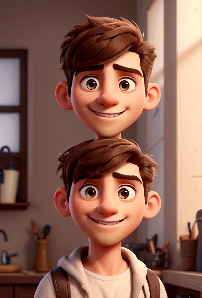 a confident man, short hair, raw, ultra-detailed, 8K, looking at camera, natural lighting, perfect day, [smiling]