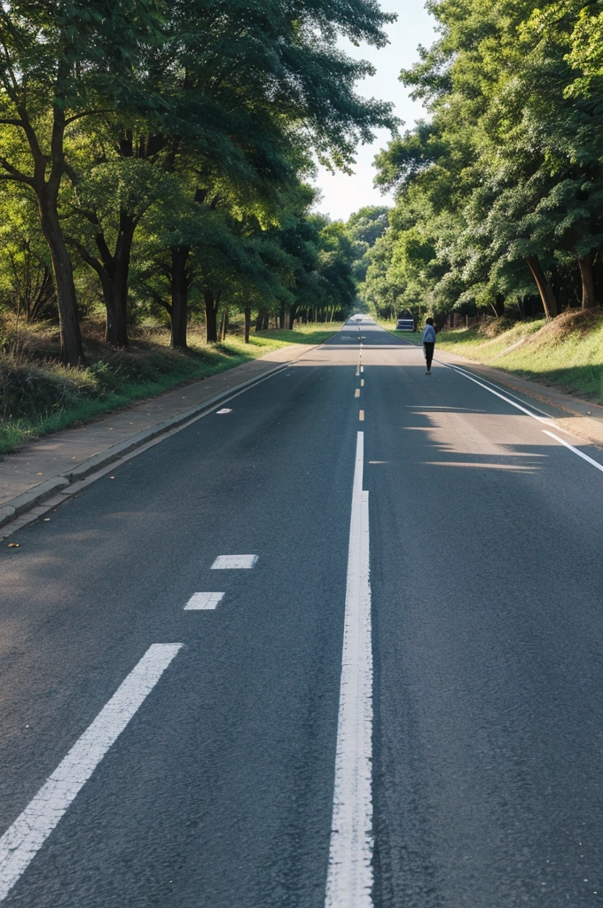 People walk in road side