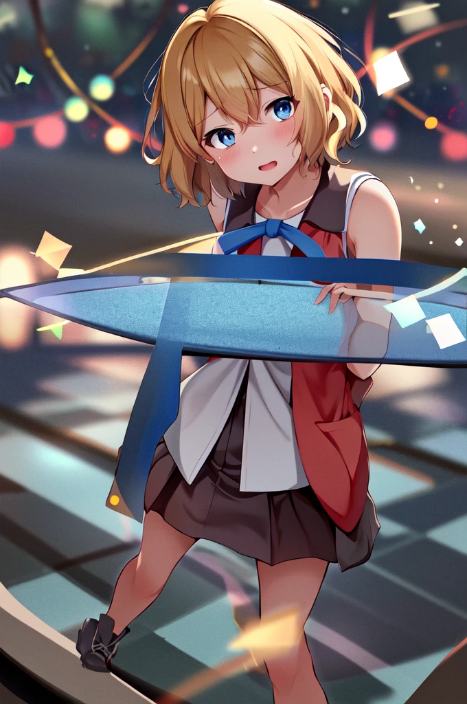 masterpiece, Highest quality, High resolution, Serena \(Pokemon\), short hair, blue eyes, One Girl, alone, Blue Ribbon, eyelash, Neck ribbon, Sleeveless, bangs, clavicle, Bare arms, Pink Dress , Red coat, Bedroom, front, ((Skirt flip)), ((Panties in full view)),Looking at the audience,Upper Body, In-person audience,Sweat,Soaking wet, Dark Background, To the camera, High resolution, Crying face,Frightened face, White Background, avert your eyes