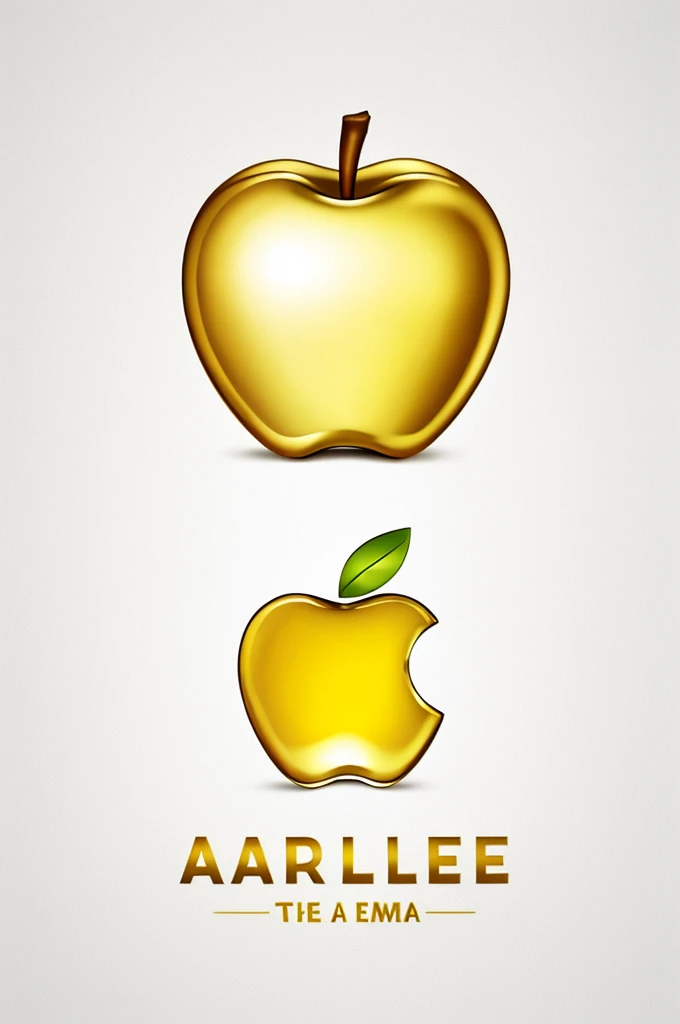 Create logo I am the apple of your eye white background golden letters