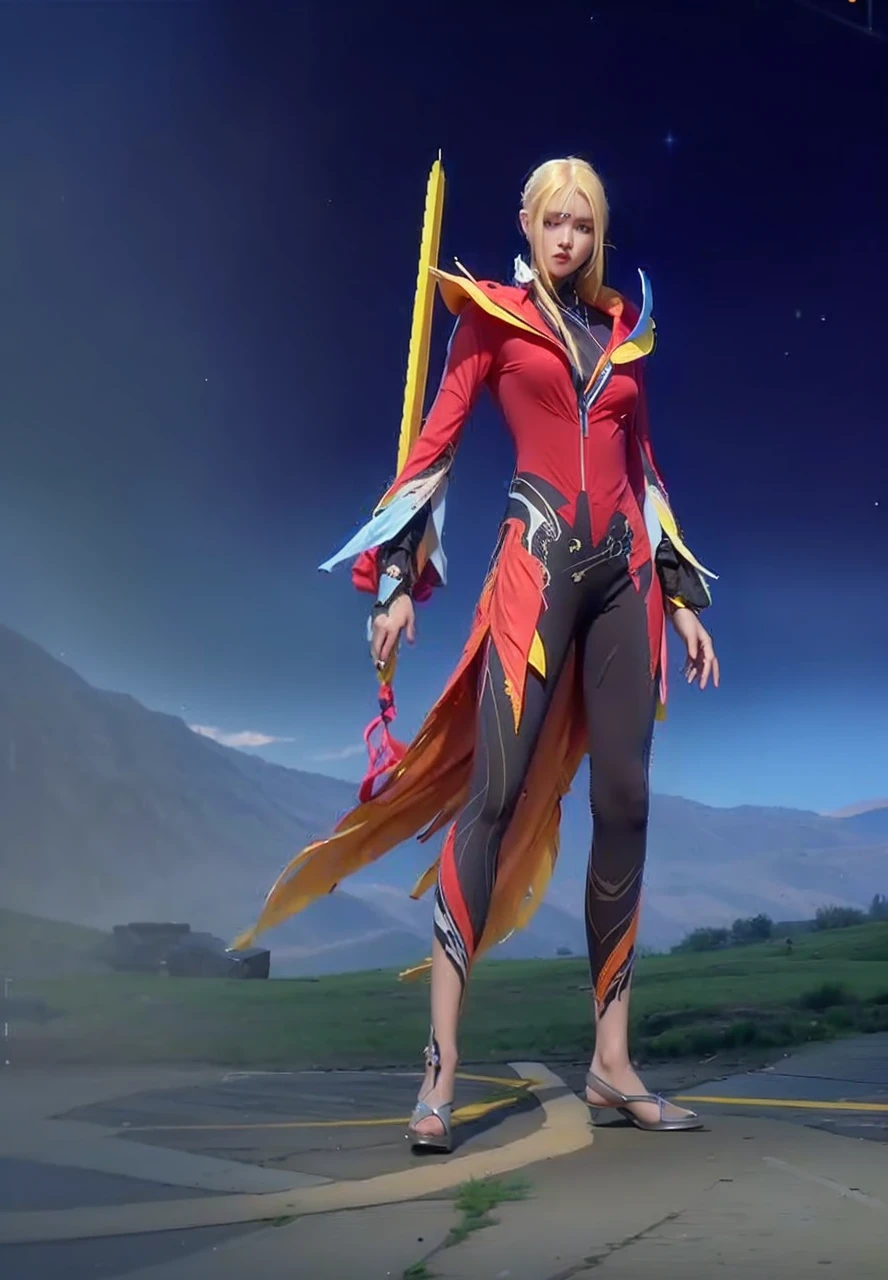 mix4, 20d, solo, long_hair, shirt, dress, high_heels, full_body, look_at_viewer, (8k, RAW photo, best quality, mastery:1.2), (realistic, photo-realistic:1.37), professional lighting, photon mapping, light energy transfer, physically based rendering,