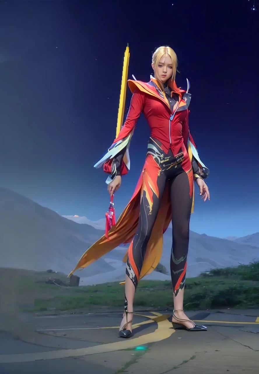 mix4, 20d, solo, long_hair, shirt, dress, high_heels, full_body, look_at_viewer, (8k, RAW photo, best quality, mastery:1.2), (realistic, photo-realistic:1.37), professional lighting, photon mapping, light energy transfer, physically based rendering,