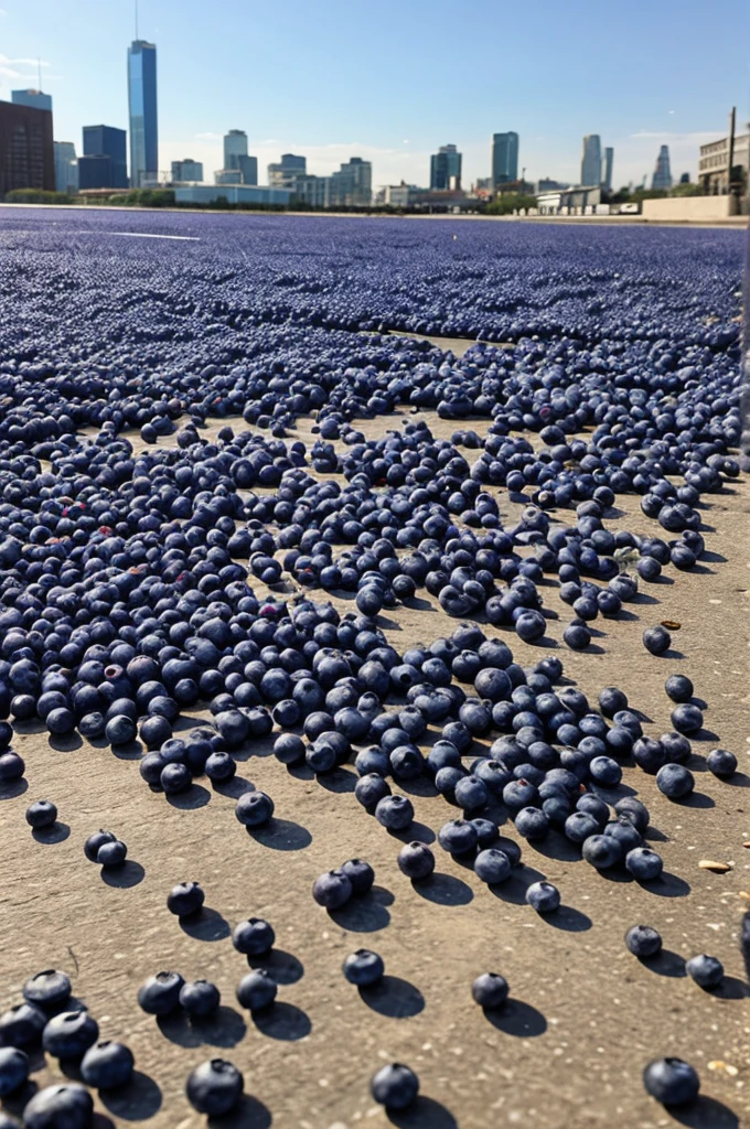 City full of blueberries