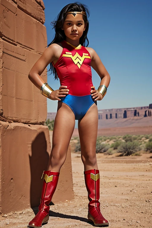 Girl, 12, Navajo, Wonder Woman Outfit, Leotard, Long Legs
