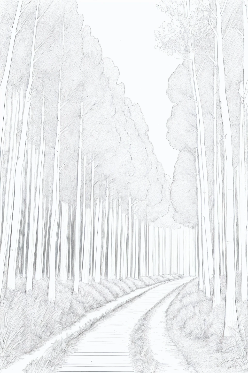 ((vlineart,B&W minimalist pencil drawing)), a sheap, (no lines inside), ((sketch style)), ((coloring book)), simple lines, background forest, ((no shading))