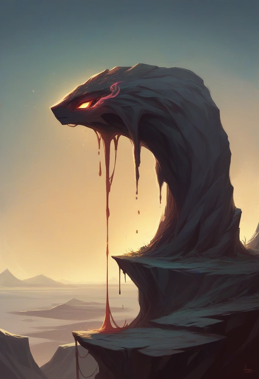 A person stands at the edge of a cliff, gazing at the sunset, its warm colors illuminating the sky. As they admire the breathtaking scene, a glowing shadow begins to form behind them. The entity appears to be made of pure light, its contours shimmering and flickering as if made of liquid gold. Slowly and silently, it moves towards them until it finally touches their body and starts to merge with them. The person feels a sudden jolt and a mix of fear and awe as the entity completely takes over, their two forms merging into one.
