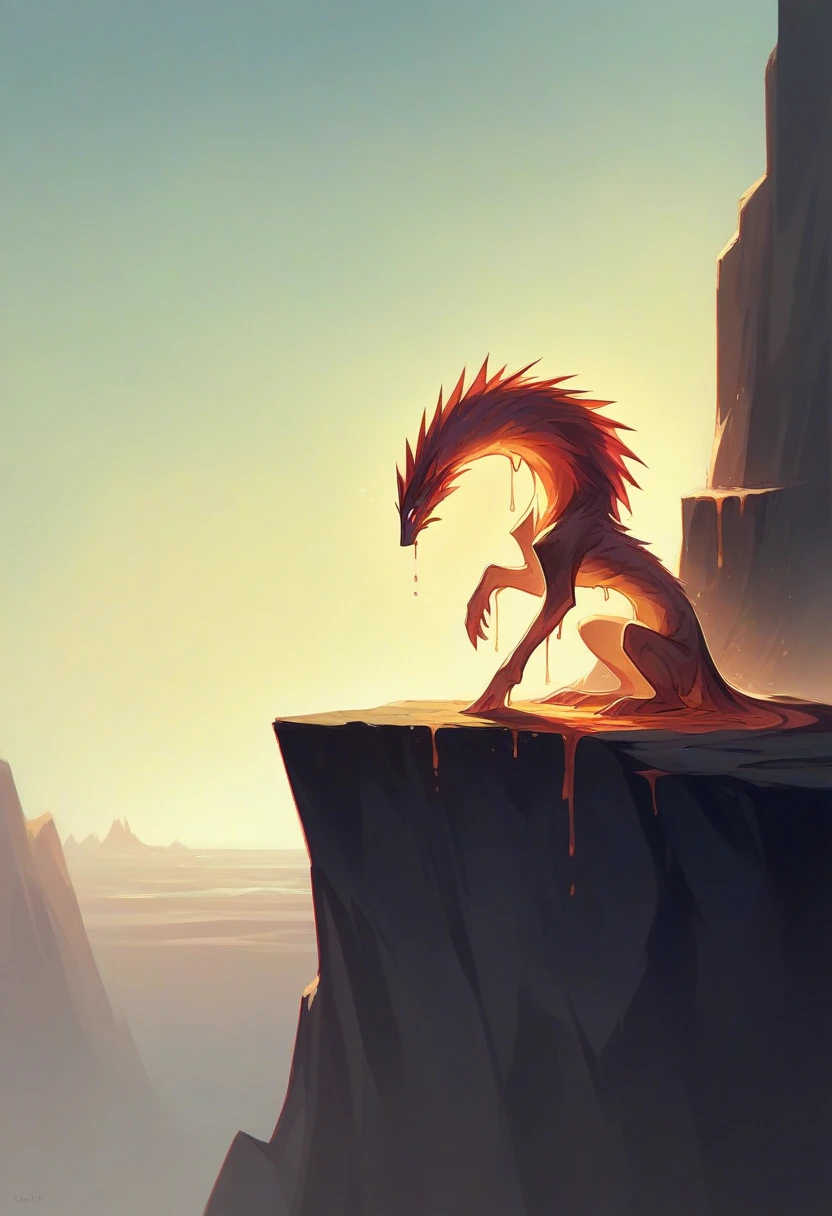 A person stands at the edge of a cliff, gazing at the sunset, its warm colors illuminating the sky. As they admire the breathtaking scene, a glowing shadow begins to form behind them. The entity appears to be made of pure light, its contours shimmering and flickering as if made of liquid gold. Slowly and silently, it moves towards them until it finally touches their body and starts to merge with them. The person feels a sudden jolt and a mix of fear and awe as the entity completely takes over, their two forms merging into one.