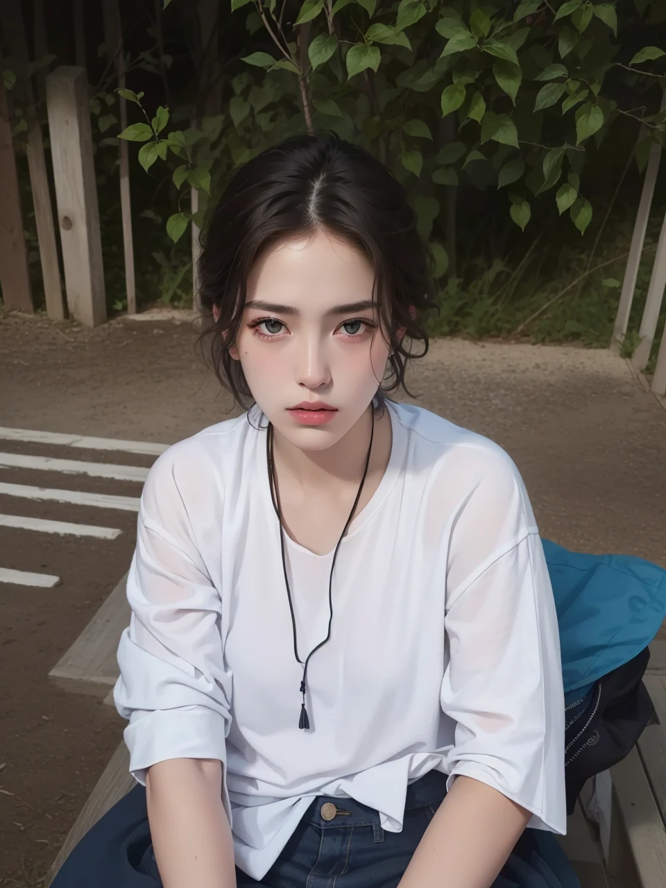 Best quality, masterpiece, ultra high res, (photorealistic:1.5), raw photo, 1girl, offshoulder, in the dark, deep shadow, low key, cold light, sexy look, short hair