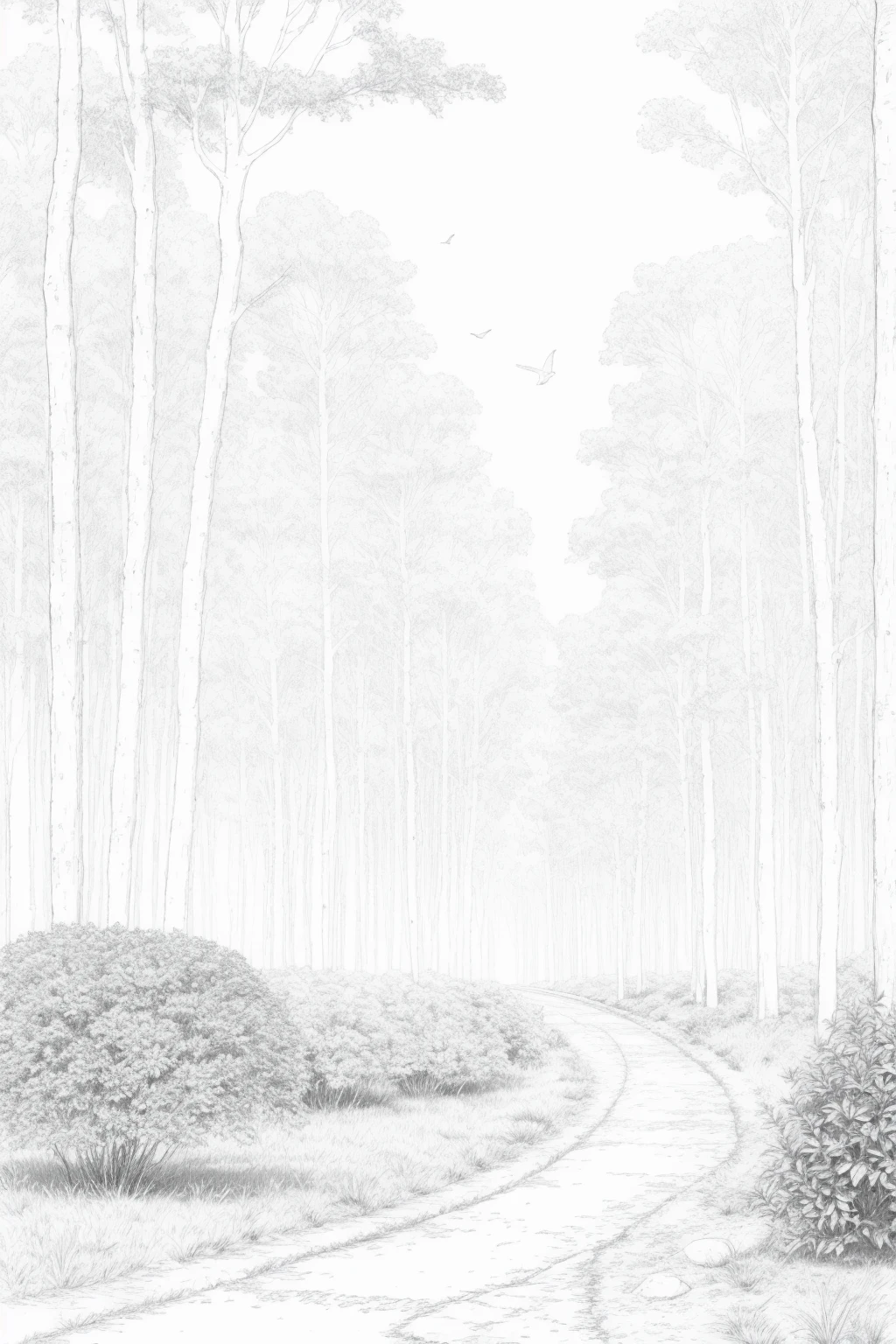 ((vlineart,B&W minimalist pencil drawing)), a sheep, (no lines inside), ((sketch style)), ((coloring book)), simple lines, background forest, ((no shading))