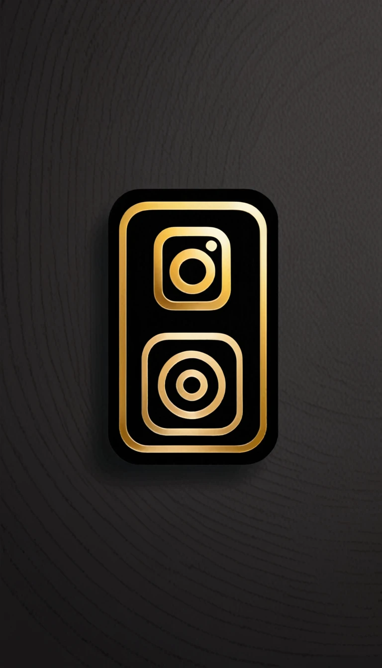 layer for module (LOGO of Instagram and Tiktok and Facebook and Youtube and Pinterest), only in black and gold colors