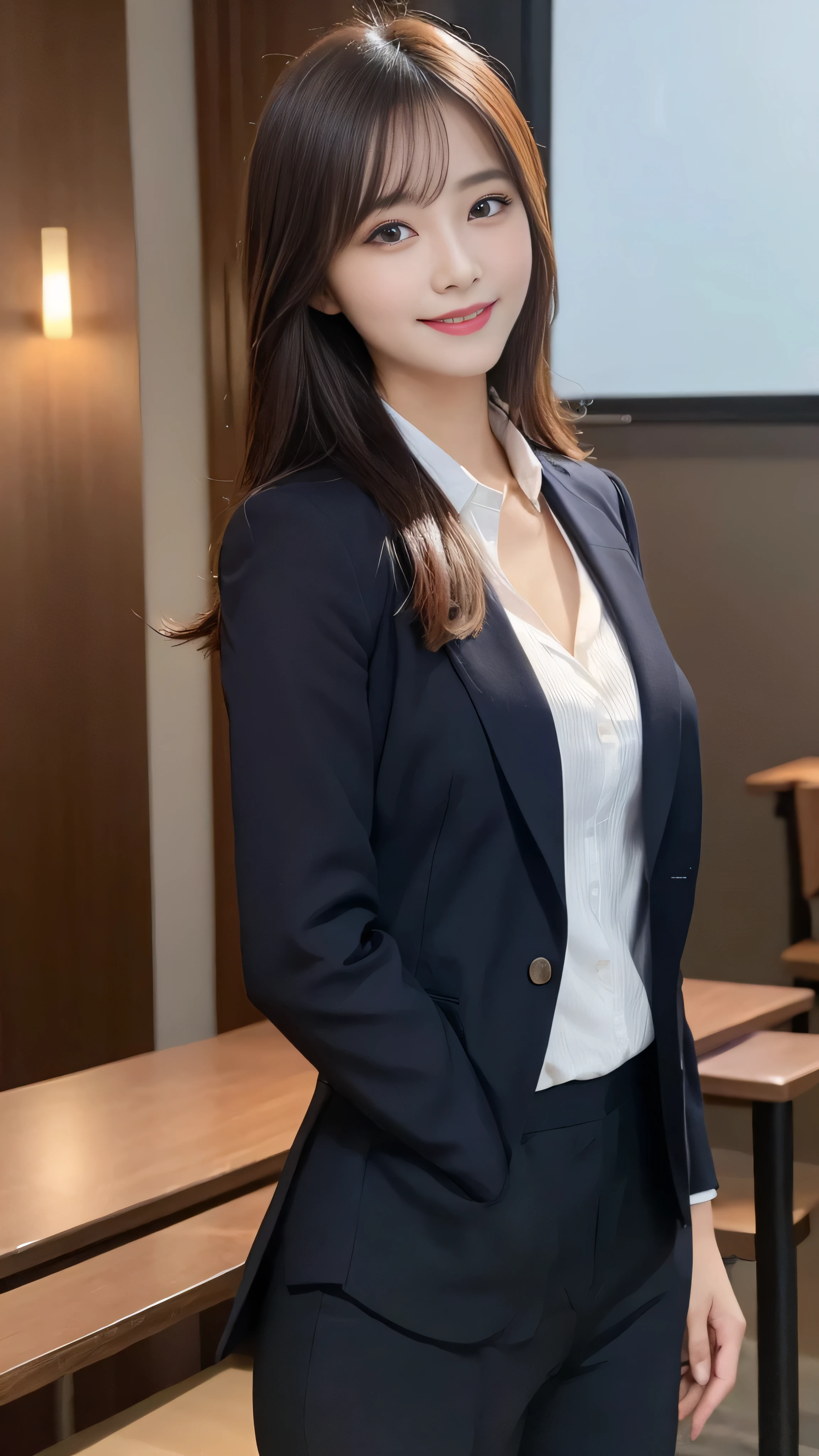 table top, highest quality, figure, super detailed, finely, High resolution, 8k wallpaper, Perfect dynamic composition, beautiful and fine eyes, Sexy underwear,bob hair, middle of chest, Natural color lip, Random sexy poses,smile,20 year old girl、Huge 、suit、suit jacket、sexly、nipple,Cowgirl