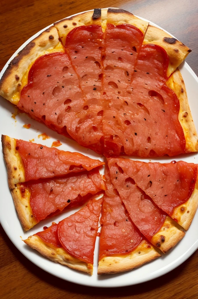 Slice of pepperoni pizza with stretched cheese