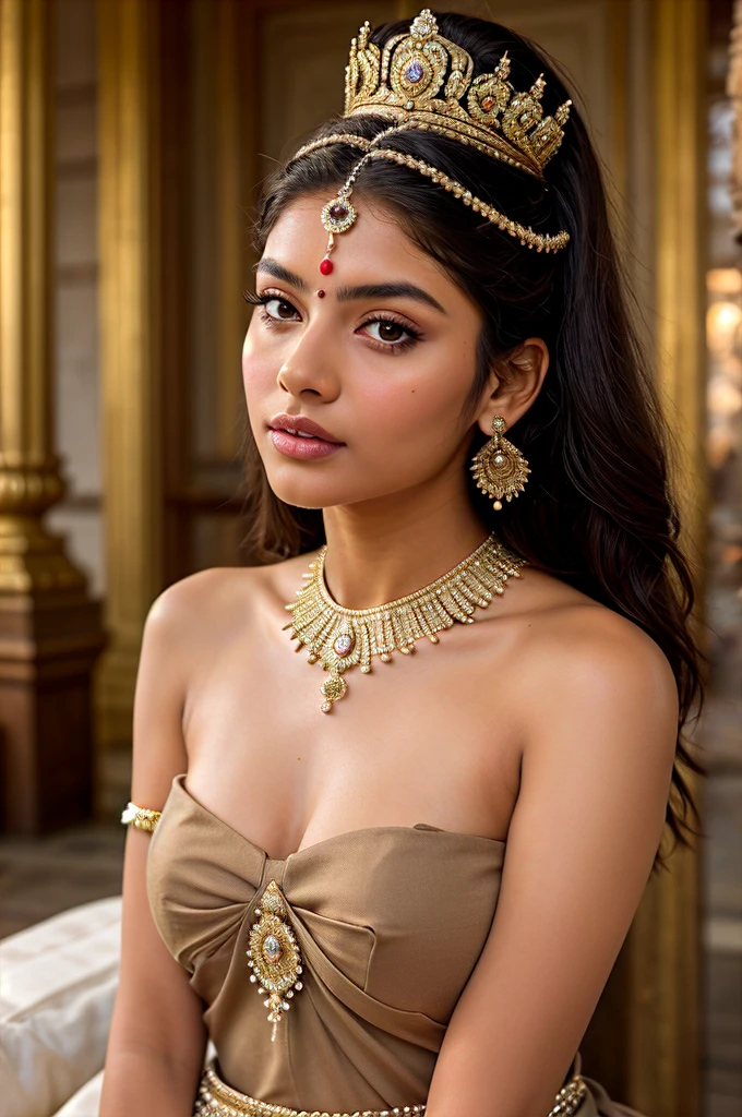 ((best quality)), ((masterpiece)), (detailed),  create a Indian princess wearing a royal outfit